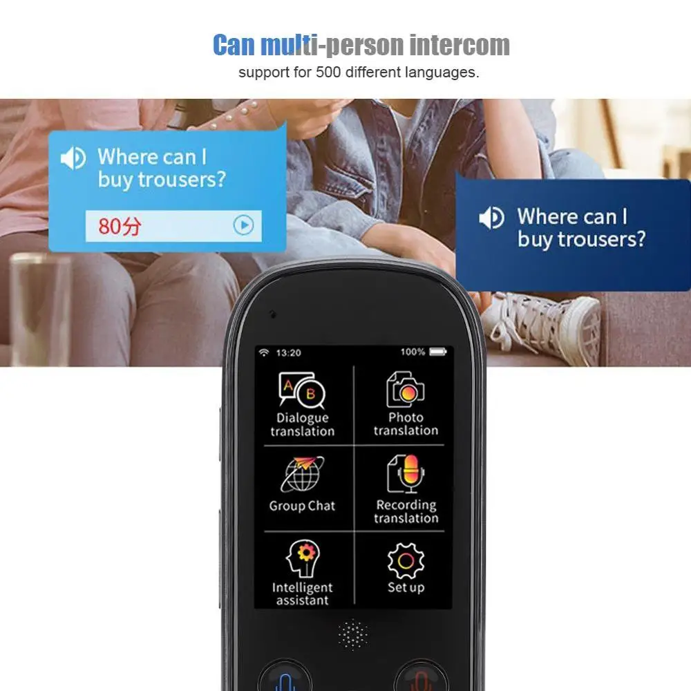 AI умный голосовой переводчик K1 Pro traductor de idiomas en tiempo реальный Wifi автономный переводчик обновление Бесплатный экран