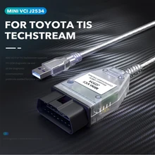 J2534 MINI VCI TIS Techstram V 15.00.28 Für TOYOTA OBD OBD2 Interface mit FTDI FT232RL Chip Techstream TIS Diagnose Kabel