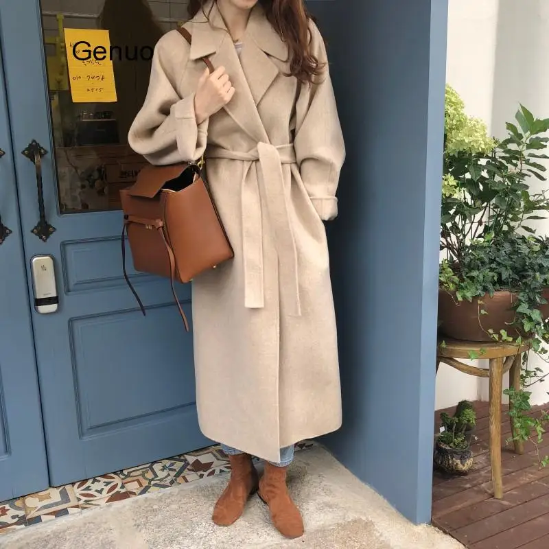 Women Korean Winter Long Overcoat Outwear Coat Loose  Cardigans Long Sleeve Manteau Femme Hiver Elegant