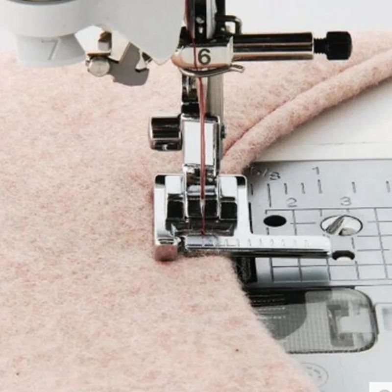

Multifunction Household Sewing Machine Presser Foot Tape Measure with a Ruler Stitch Guide Sewing Foot Snap on Metal 9913