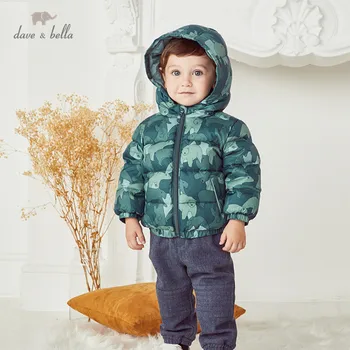 

DBX15744 dave bella winter baby boys fashion cartoon print hooded down coat children 90% white duck down padded kids jacket