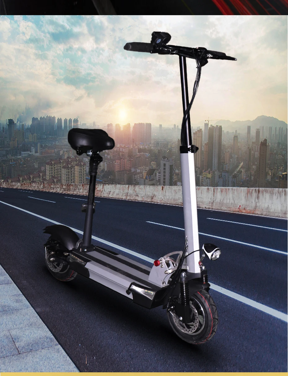 Discount 48V 500w long distance 100km lithium battery electric scooter 10inch powerful electric skateboard patinete electrico adulto LCD 12