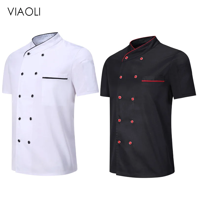 Restaurant Kitchen Chef Uniform cotton Shirt Breathable Double Breasted Chef Jacket+cap+apron works clothes for Unisex Wholesale
