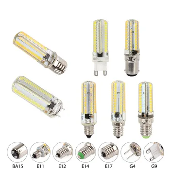 

E11 E12 E14 E17 BA15D Dimmable Corn Bulb Silicone LED Lamps 152 Leds SMD-3014 Energy Saving 110/220V Replace Halogen Lamp