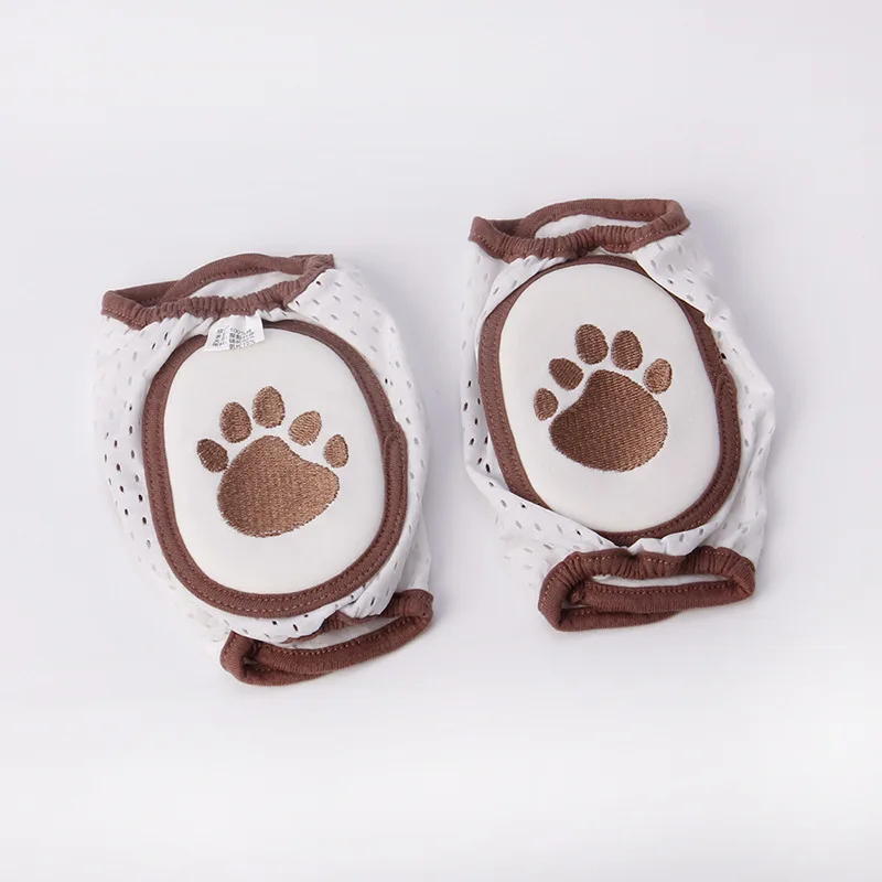Brown Bear Paw Дети могут отрегулировать защелкивающаяся застежка высокий эластичный наколенник детская защита борьба тонкие деньги учатся ходить ползать вышивка наколенник - Цвет: Brown Bear Paw
