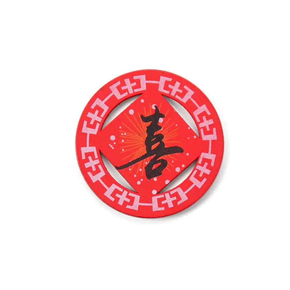 Gong Xi Fa Cai наклейка на холодильник в китайском стиле Праздничная деревянная магнитная наклейка Новогоднее креативное украшение для дома - Цвет: Зеленый