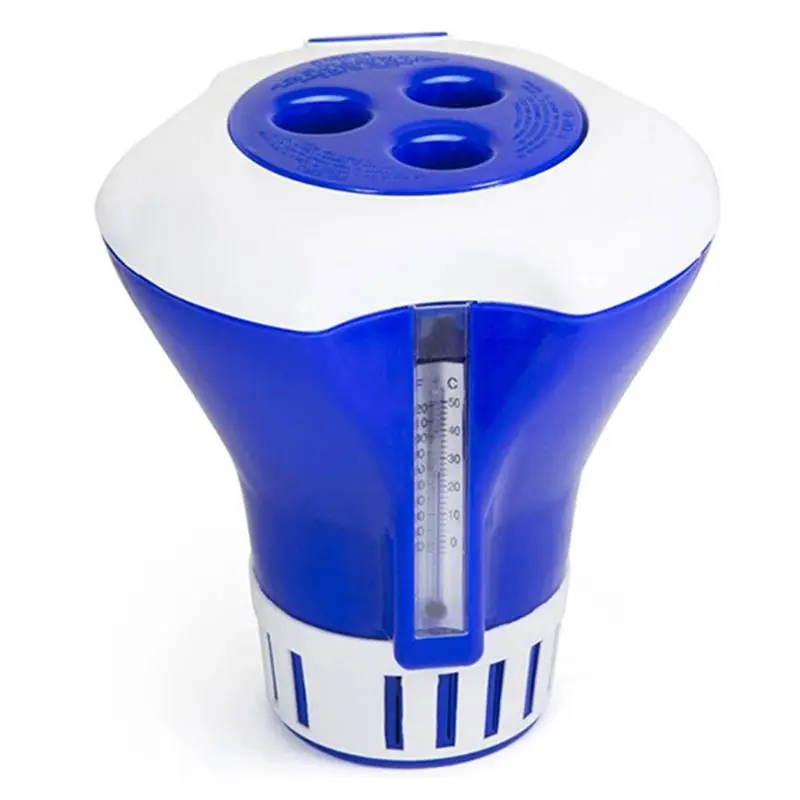 

Swimming Pool Floating Automatic Sterilizer Dispenser with Thermometer Chlorine for Indoor Outdoor Diving Clean Water