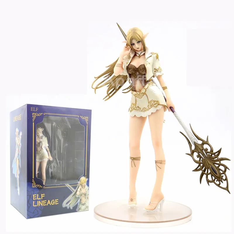 

Anime Figure Lineage heaven 2 Elf Female Mage with Weapon PVC Action Figure Toys Model Collectibles 24CM