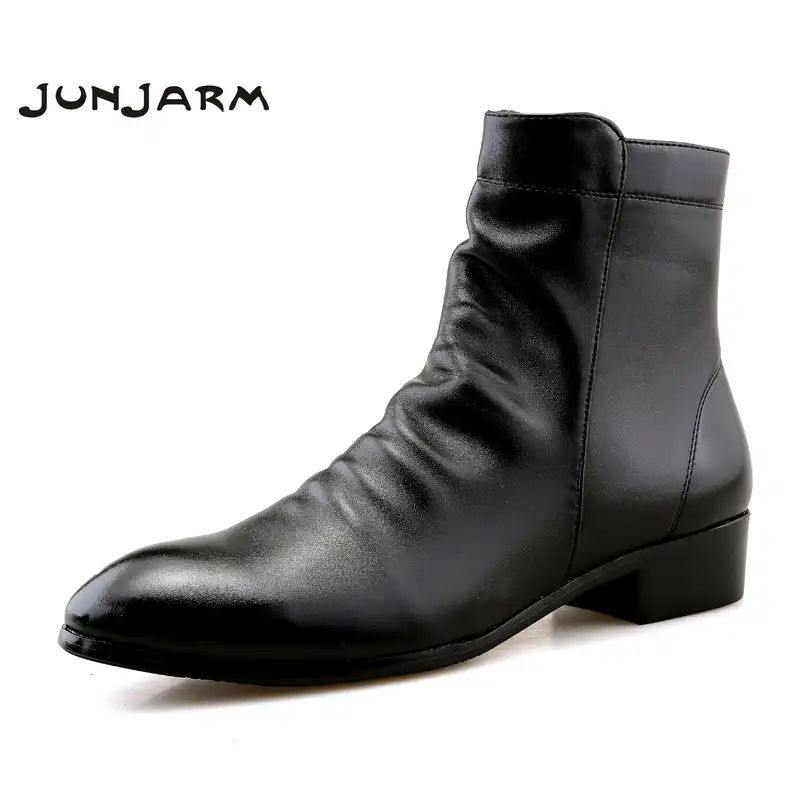 black soft leather ankle boots
