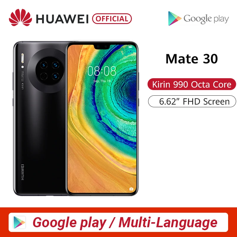 Смартфон HUAWEI mate 30, 8 ГБ, 128 ГБ, Kirin 990, 40 МП, тройная камера s, 24 МП, фронтальная камера, 6,62 дюйма, полный экран, 27 Вт, беспроводная QC Скидка 600 руб. /. При заказе от 5500 руб. /Пр