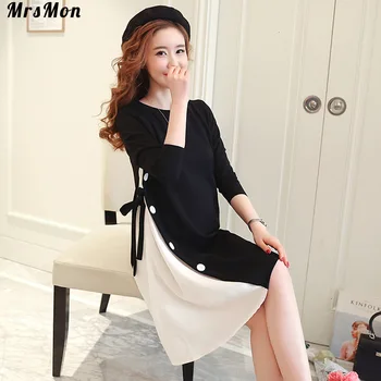 

Short Maternity dresses plus size nursing pregnancy Dress elegant Pregnant Woman Long Fund Split pregnancy clothes for winter