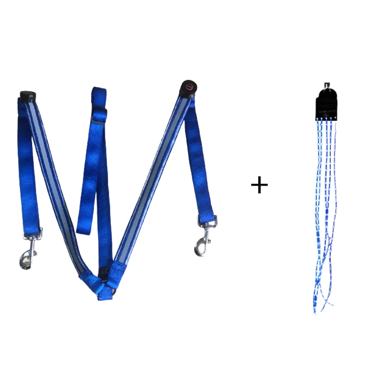 Horse Riding Equipment Webbing Horse Collar Chest Strap Horsetail Night Visible LED Lights Safety