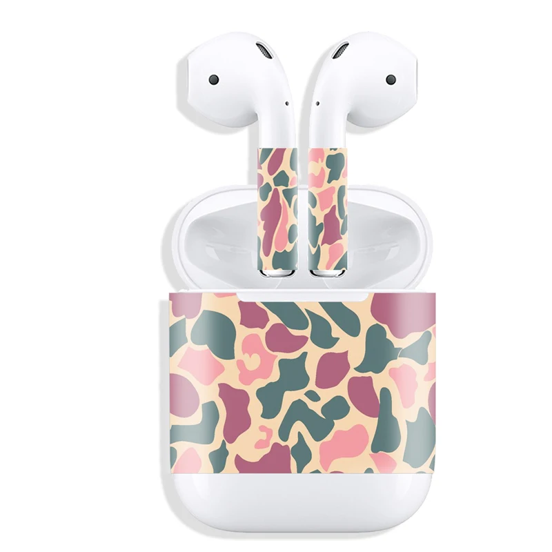 Мультяшная наклейка для Apple Airpods 2 1 air pods airpod Кожа Наклейка s камуфляж череп цветок лиса клубника - Цвет: Colored spots