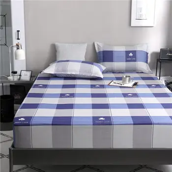 

HOME 1PCS Geometry Striped Bed Sheets On Elastic Band Rubber Sheet Simple Style Bed Fitted Sheet Mattress Covers Corners 47