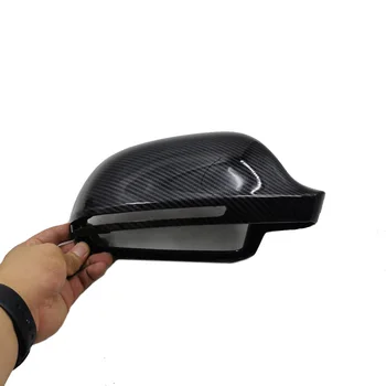 

2 Pcs Carbon Fiber Rearview Mirror Shell Suitable For A4 B8 A6 C6 A5 8t Q3 A3 8p Bright Black High Quality ABS Lamp Hoods