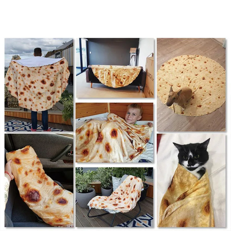 Постельное белье экспорт Tortillas Pita одеяла покрывало Burritos диван решетчатая