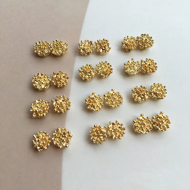 

50 PCS 6x6mm Gold Color Plated Stamen Flowers Metal Alloy Flowers DIY Accessories For Jewelry Making Material