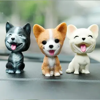 

Car Ornaments Resin Cute Nodding Dog Decor Doll Automobile Interior Decoration Shake Head Bobblehead Dog Figure Toys Accessories