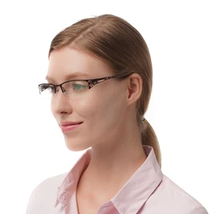 Мода леди полый дизайн половина рамки коричневый/серый/черный цвет оптика очки оптика рамки SM4022