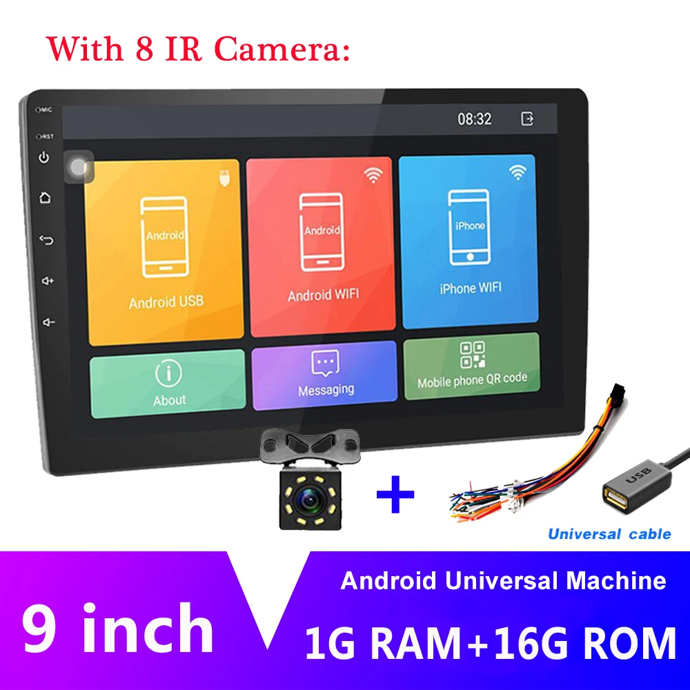 1G 16G 8IR Light LeeKooLuu " Автомагнитола 2din Android мультимедийный плеер gps навигация Авторадио Bluetooth wifi MirrorLink радио Stero 1+ 16G аудио - Цвет: 1G 16G 8IR Light