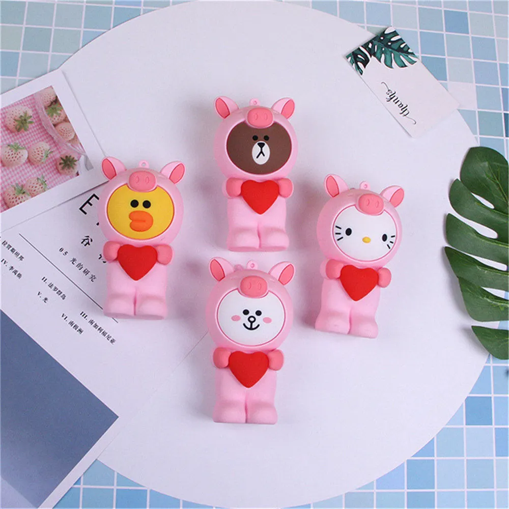Hot Sale Kawaii Cartoon Children Plush Coin Purses Wallet Kids Women for Gift Round Flat Candy Color Key Bag Headset Bag