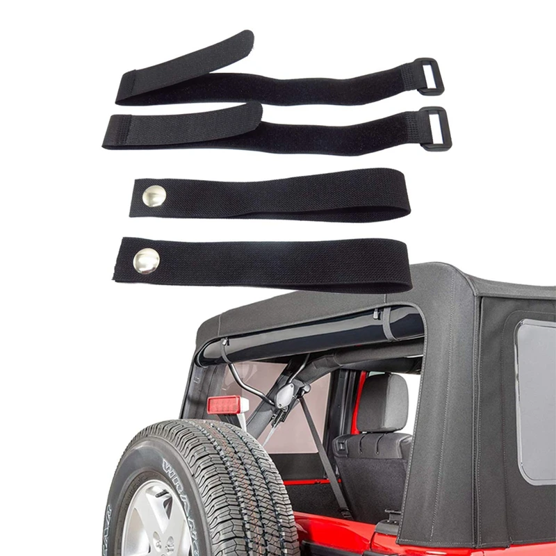 Заднее стекло рулонные ремни и мягкие верхние ремни Sunrider, для Jeep Wrangler 2007-, черный