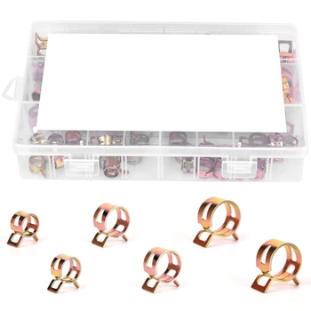 

New 84 Pcs Spring Band Type Action Fuel Line Clamp Silicone Vacuum Hose Pipe Clamp Hose Clamp Low Pressure Air Clip Clamp(10 X 1