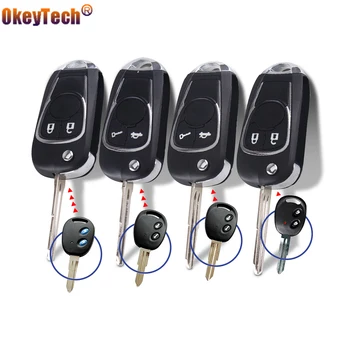 

OkeyTech 2 Buttons Modified Flid Key Shell For Chevrolet Aveo Spark Love Epica Sail Folding Remote Car Key Case Left/Right Blade