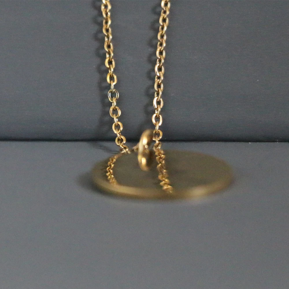 Simple Stainless Steel Flower Carved Pendant Necklaces for ...