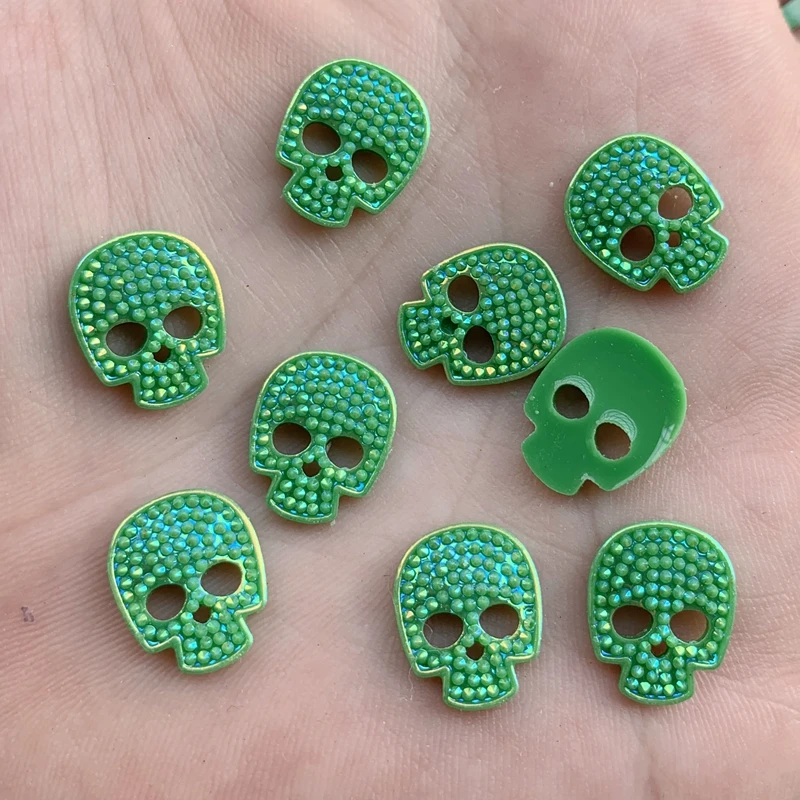 Green 40 шт 12*14 мм кристалл AB бусины их каучука сплав самоклеющиеся Камни Diy ремесла ткань одежды аксессуары украшения на Хэллоуин подарок - Цвет: Green