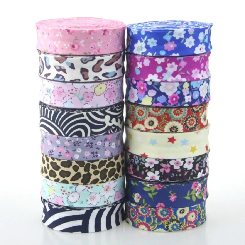 1 (25mm) 와이드 싱글 폴드 바이어스 테이프 코튼 사전 접힌 바인딩 DIY 공예 의류 봉제 직물, 5 메터/몫