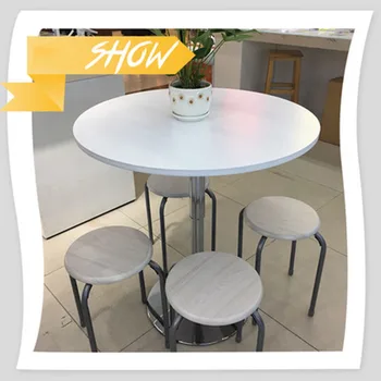 

European Solid Wood Bar Table Coffee Table Simple Dining Table Can Lift Meeting Negotiate Small Round Table Economic Type