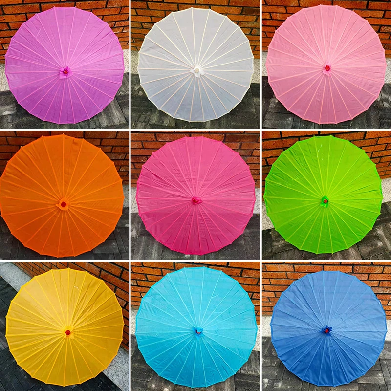 Paraguas chino de tela sólida, decorativa clásica de seda japonesa, accesorios de seda, artesanía de baile, 10 piezas|Paraguas| - AliExpress