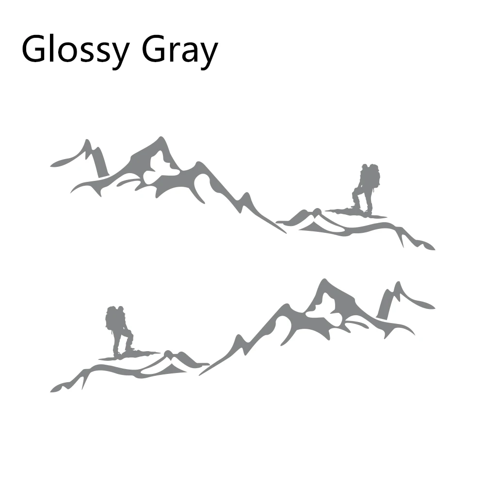 Glossy Gray 2 шт., виниловые наклейки для горной двери автомобиля, для внедорожников, обертывания, для Chevrolet Equinox, Toyota, Land Cruiser, Prado, Buick, аксессуары - Название цвета: Glossy Gray