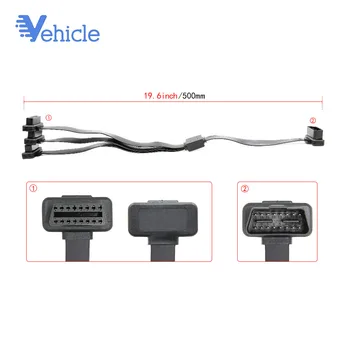 

4FT OBD2 Male to three female elbow Extension Cable 1 IN 3 Converted Cable OBD2 Flat Extension Cable With 16Pin connected