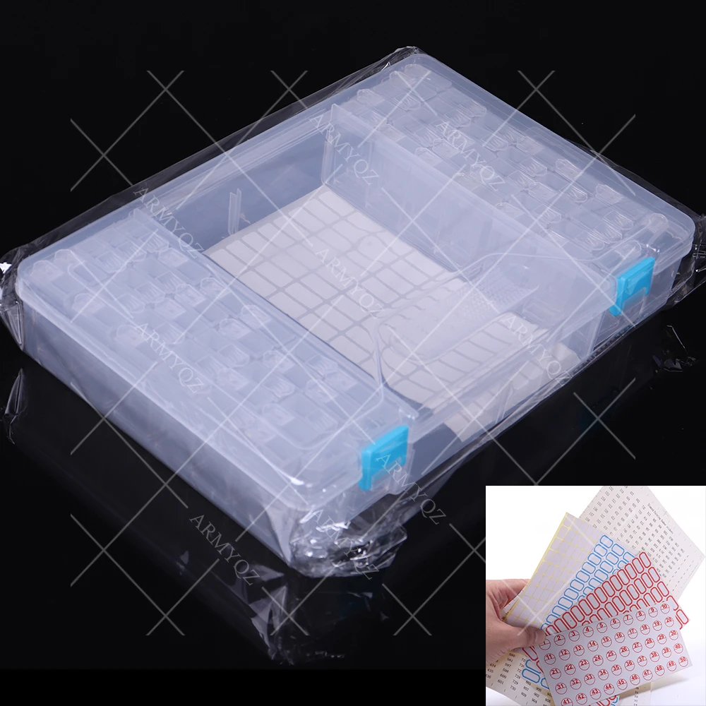 

NEW 64 PCS Diamond Painting Tools Beads Container Rhinestone Diamond Embroidery Stone Storage Accessory Mosaic Convenience Box