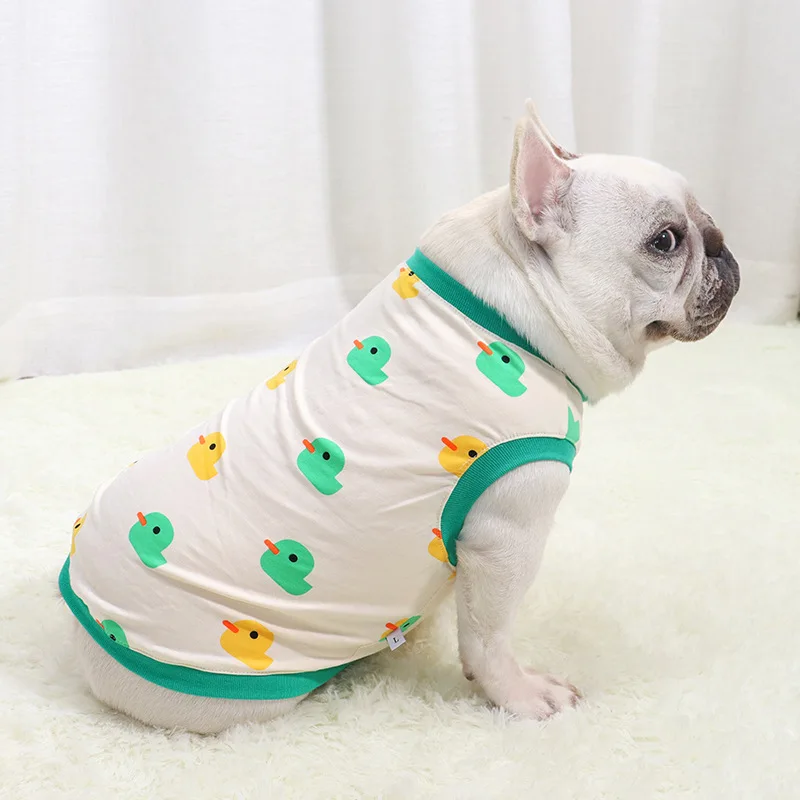 Summer Pug Dog Clothes Vest Cute Cartoon Pet Clothing French Bulldog