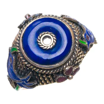 

Natural Lapis Lazuli Copper-Shape Opening Handmade 925 Sterling Silver Ring 8.5 D1304