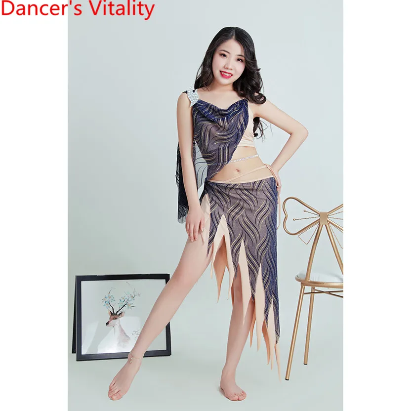 New Belly Dnace Irregular Top Ribbon Skirt Hip Scarf 2 Types Beginners Oriental Dancing Performance Costume Practice Clothes