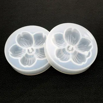 

DIY Crystal Epoxy Cherry Blossoms Mold Handmade Mirror Pendant with Hole Silicone Mould