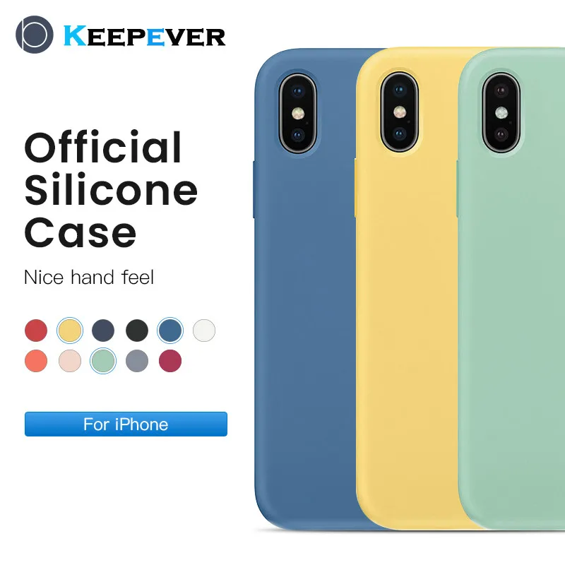 

NEW upgrade Official Original Liquid silicone case For iphone XR 6 6s 7 8 Plus Fundas For Apple xs max Cover Simple Solid Color