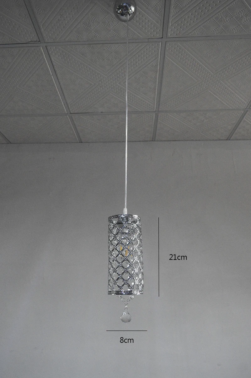 Современная, модная, с кристаллами E14 светодиодный подвесной светильник DIY домашний деко столовая Хромовая железная Перфорированный Круглый подвесной светильник