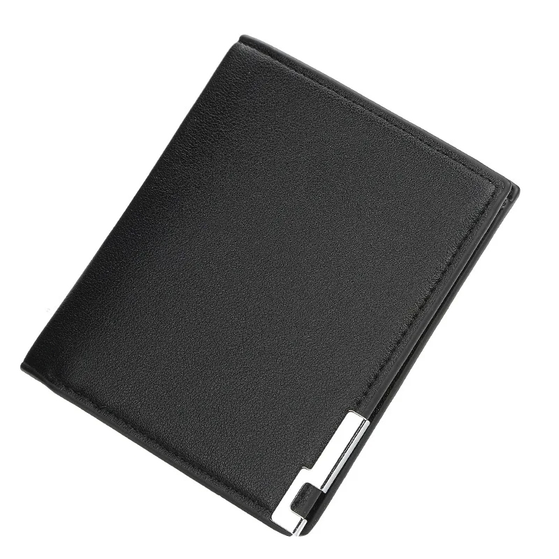 Black-B Baellerry кожаный мужской короткий кошелек для денег держатели кредитных карт доллар кошелек в форме клатча - Цвет: Black-B