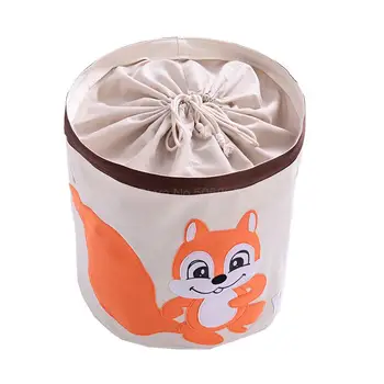 

Children's Toy Receiving Box Plush Toy Receiving Barrel Lovely Receiving Basket Toy Case With Cover Dust-proof