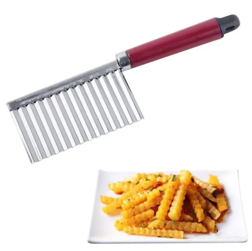 Potato Crinkle Wavy Edged Knife Stainless Steel Kitchen Gadget Vegetable Fruit Cutting Slicers