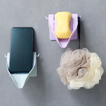 

1PC Drain Soap Box Sucker Soap Holder Dish Bathroom Organizer Storage Box Plastic Tray Holder Container Wall-mounted Punch-free