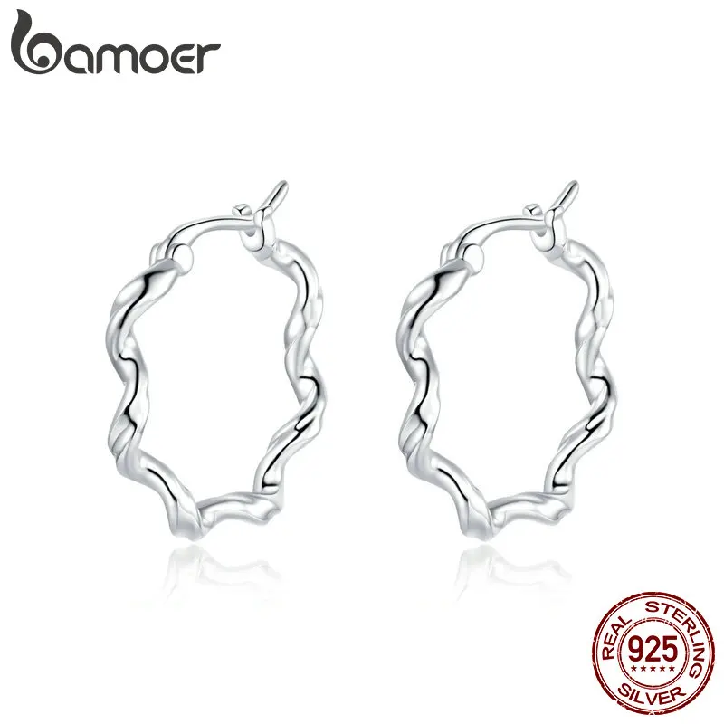 Женские сережки bamoer из серебра 925 пробы 6 мм гипоаллергенные серебряные ювелирные