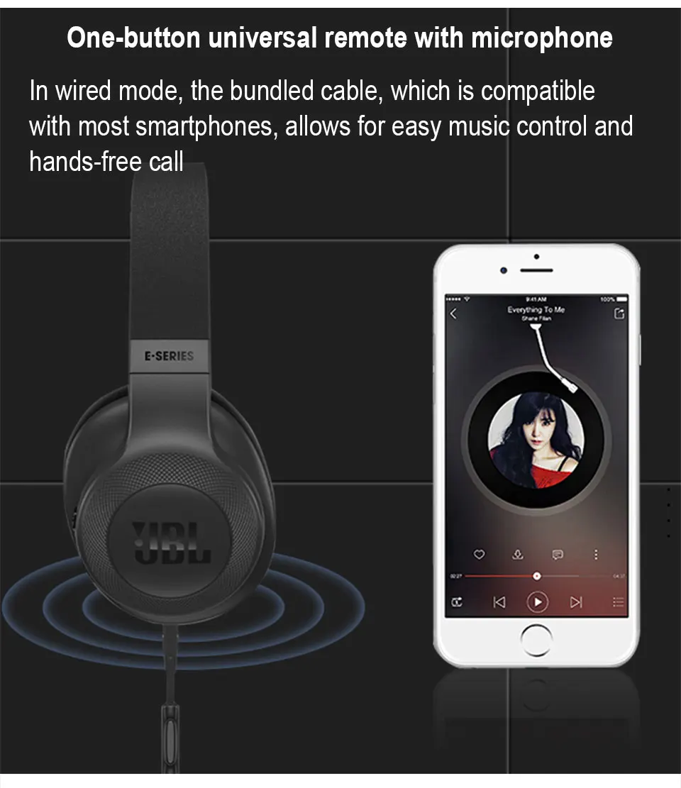 Оригинальная гарнитура JBL E55BT, беспроводная гарнитура Bluetooth, музыкальная гарнитура, портативная гарнитура с микрофоном, HIFI бас, наушники с высокой точностью