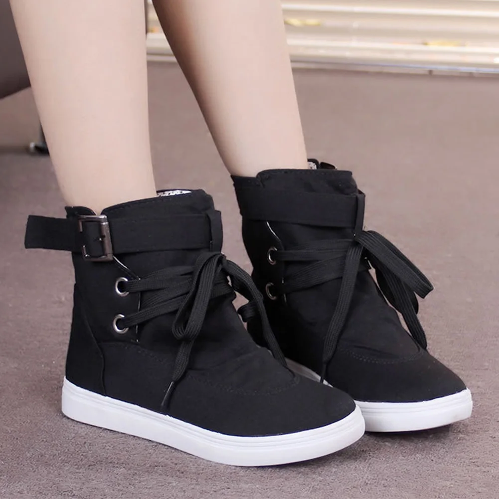 Women Skateboarding Sneakers Buckle Strap High Top Sports Shoes Ankle Boots | Обувь
