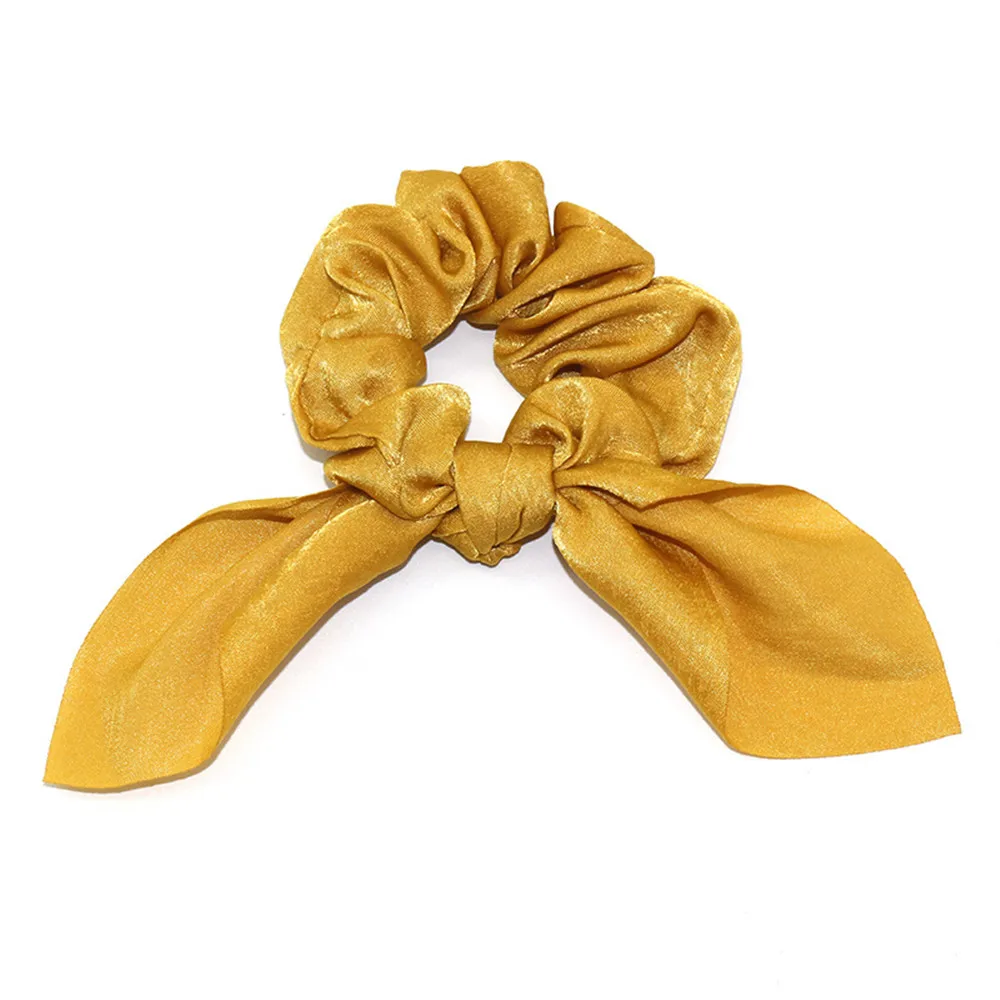 yellow Лидер продаж, 1 шт., простые одноцветные заячьи ушки, модные женские резинки для волос, резинка для волос, резинки для волос, резинки для волос, аксессуары для волос - Цвет: yellow